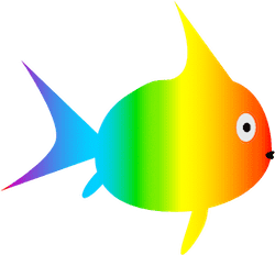 illustration of a rainbow colored fish