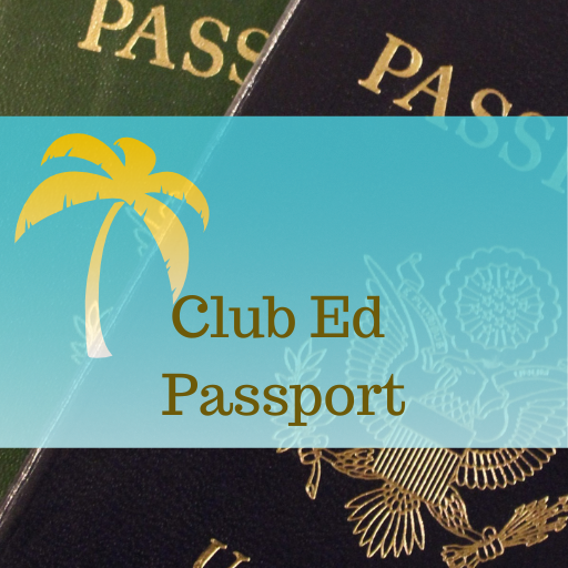 words club ed passport on background with images of passports.